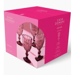 Gabriella Wine Glass 4pc Pink Gift Boxed