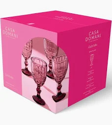 Gabriella Wine Glass 4pc Pink Gift Boxed
