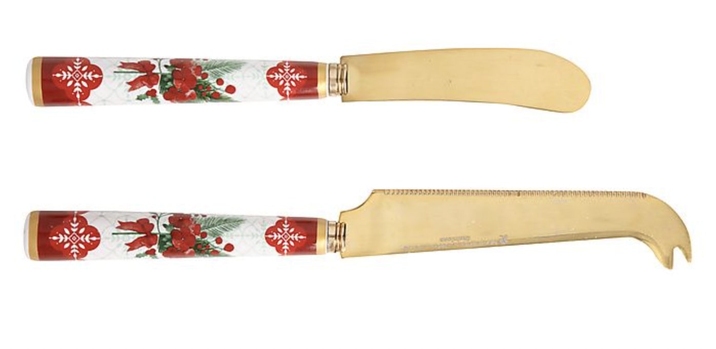 Mistletoe Spreader & Cheese Knife Set Gift Boxed