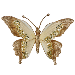 Christmas Tree Decoration-Gold Clip on Butterfly 24cm