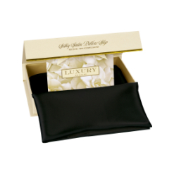 Silky Satin Pillow Slip with Scented Sachet - Black