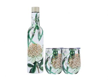 The Blck Pen Golden Summer Double Wall Insulated Wine Set 3pc Gift Boxed