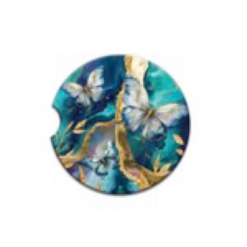 Ceramic Car Coaster Tranquil Butterflies