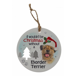 Border Terrier Xmas Plaque