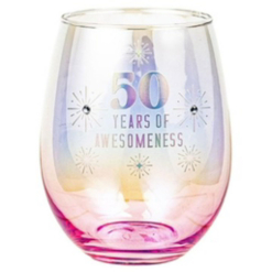 50th Stemless Holographic Glass