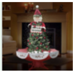 Snowing Tree With Santa on top, Green Tree