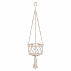 White Macrame 20cm Pot Holder