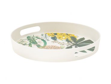 The Black Pen Golden Summer Bamboo Round Serving Tray 35x5cm