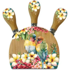 Magnetic Cheese knife Block Paradise Love Birds