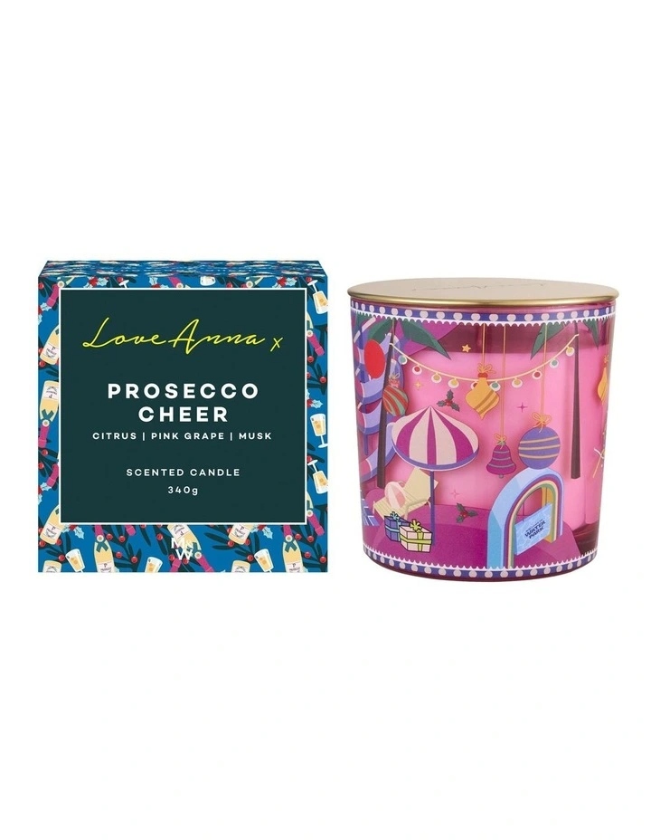 LA Festive Down Under Fragrance Candle 340g Prosecco Cheer Gift Boxed