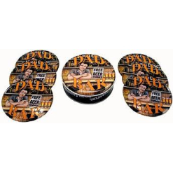 Dads Bar Tin Coaster pack 6