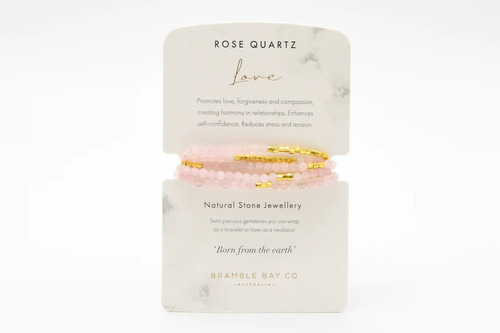 Natural Stone Collection Rose Quartz Wrap Bracelet/Necklace