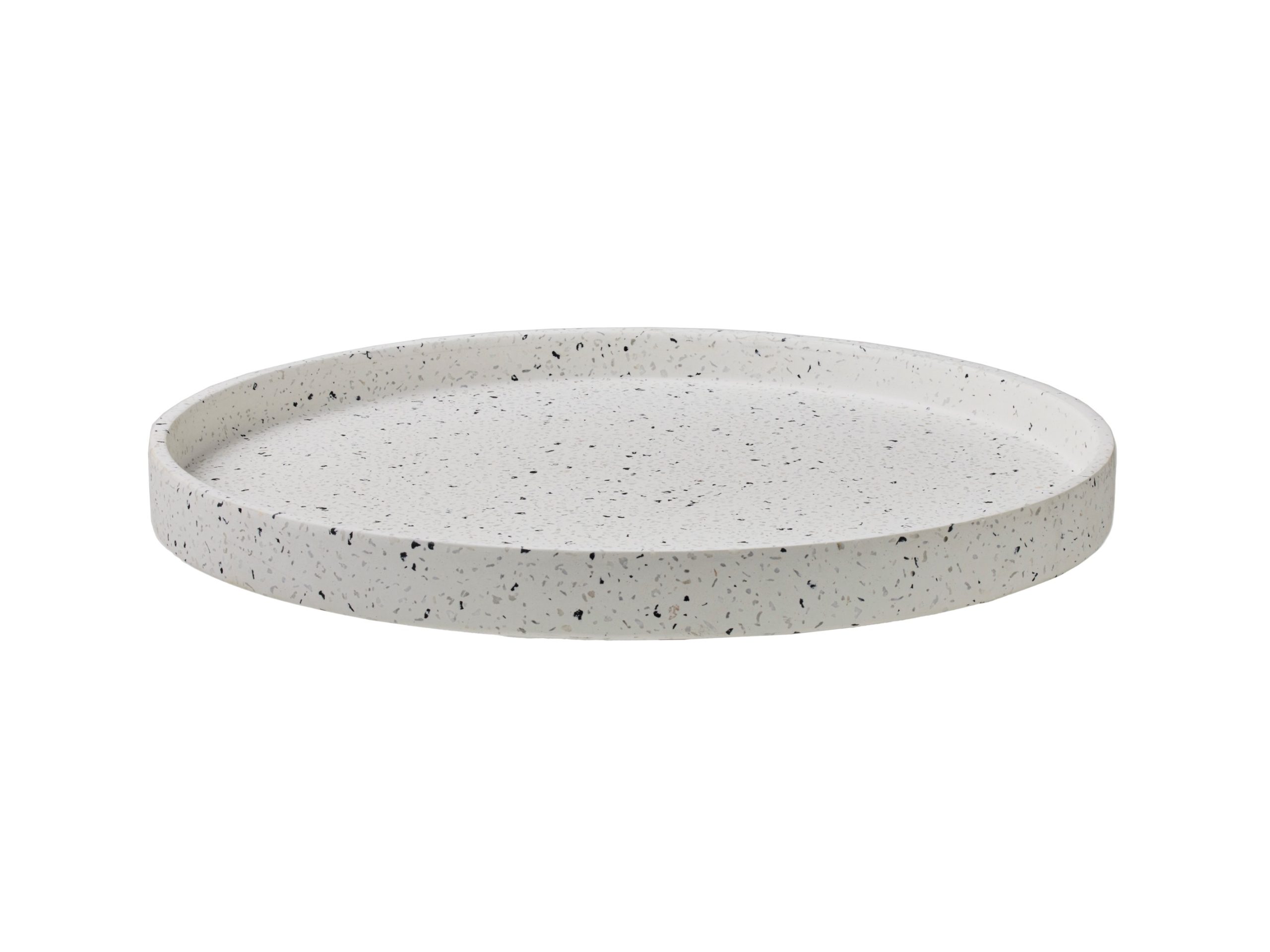 Livvi Terrazzo Round Serving Tray 36cm White Gift Boxed