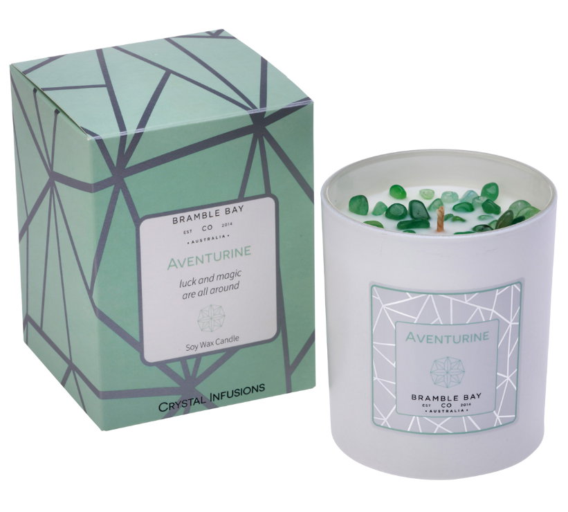 Crystal Infusions Aventurine Candle