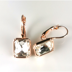 Hanging Earings Rose Gold With Diamante