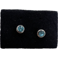 March Birth Stone Earing Silver