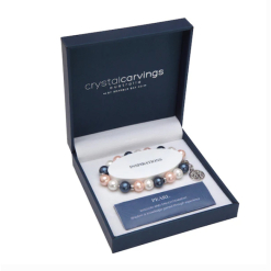 Pink-White-Blue Pearlised Tree of Life Inspiration Boxed Charm Bracelet