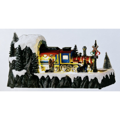 LED Village With Moving Train