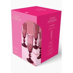 Gabriella Champagne Flute 4pc Pink Gift Boxed