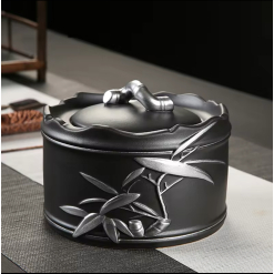 Silver Bamboo Urn for Ashes 20cm 750ml