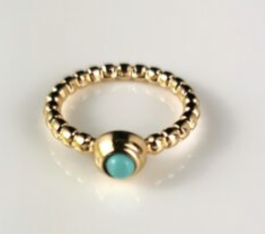 Gold Ring Size Green Stone 7