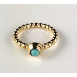 Gold Ring Size Green Stone 8