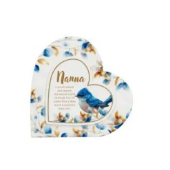 Blooming Bird Heart Plaque - Nanna