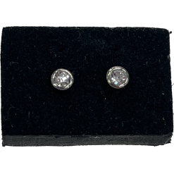 April Birth Stone Earing Silver