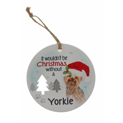Yorkie Xmas Plaque