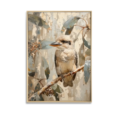 Perched Kookaburra Canvas Brushed
