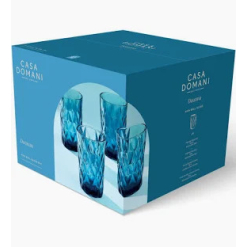 Deanna Highball Glass 4pc Blue Gift Boxed