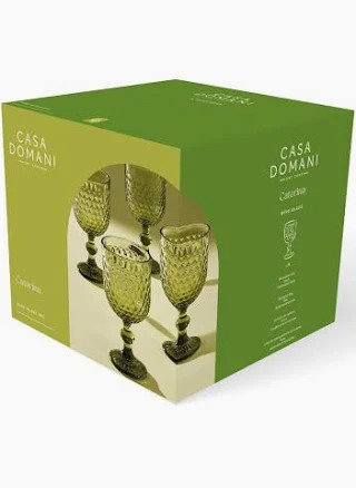 Caterina Wine Glass 4pc Green Gift Boxed