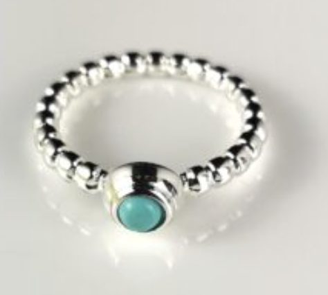 Silver Ring Size Green Stone 7