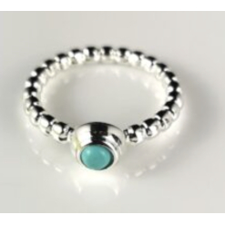 Silver Ring Size Green Stone 8