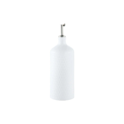 White Basics Diamonds Oil Bottle With Stainless Steel Pourer Gift Boxed