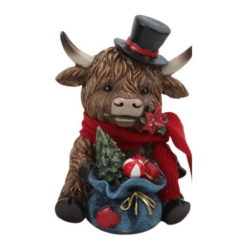 Resin Xmas Highland Cow A