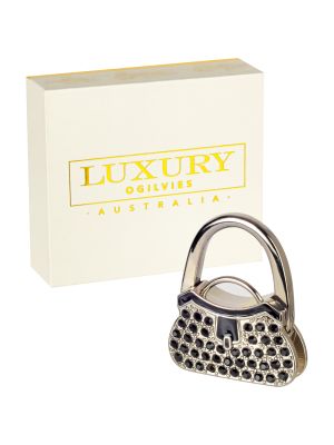 Diamonte Handbag Hanger - Black