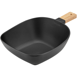 Linear Texture Large Black Bowl Serve Stick