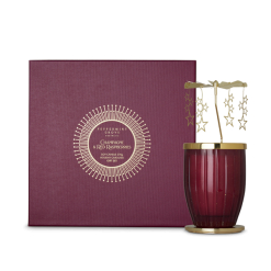 Large Candle 370g & Carousel Gift Set - Champagne & Red