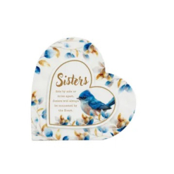 Blooming Bird Heart Plaque - Sisters