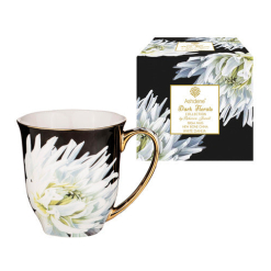 Dark Florals Mug White Dahila