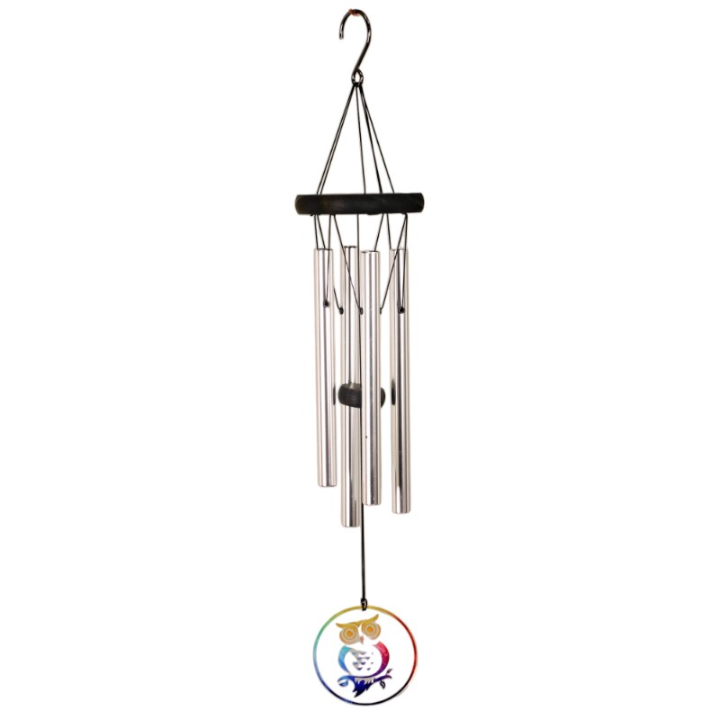 59cm 4 Tube Classic Chime W/Glass Owl