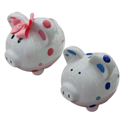 Piggy Bank Money Box Pink / Blue 21cm