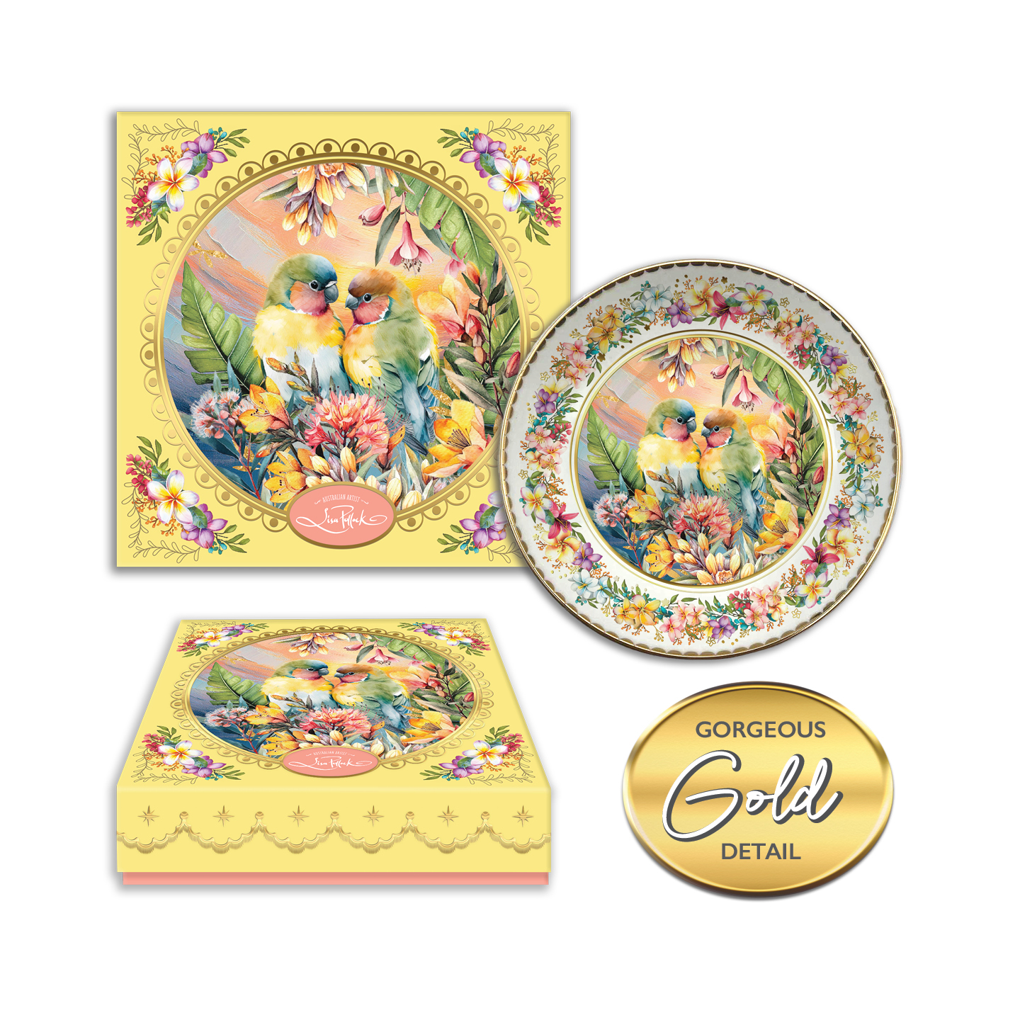 Ceramic Trinket Dishes Paradise Love Birds