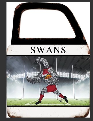Swans Door With Mirror