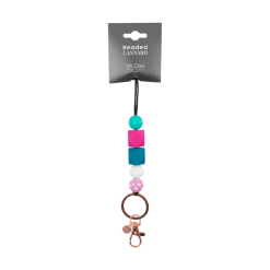 Teacher Bubblegum Beaded Lanyard