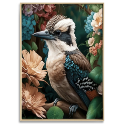 Floral Kookaburra - Brushed Canvas