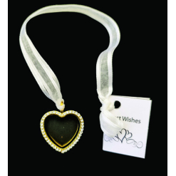 Diamond Gold Heart Photo Charm