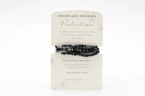 Natural Stone Collection Snowflake Obsidian Wrap Bracelet/Necklace