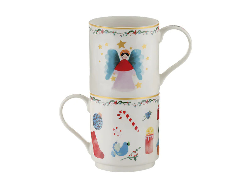 Christmasville Mug Set of 2 Angel / Gifts Gift Boxed